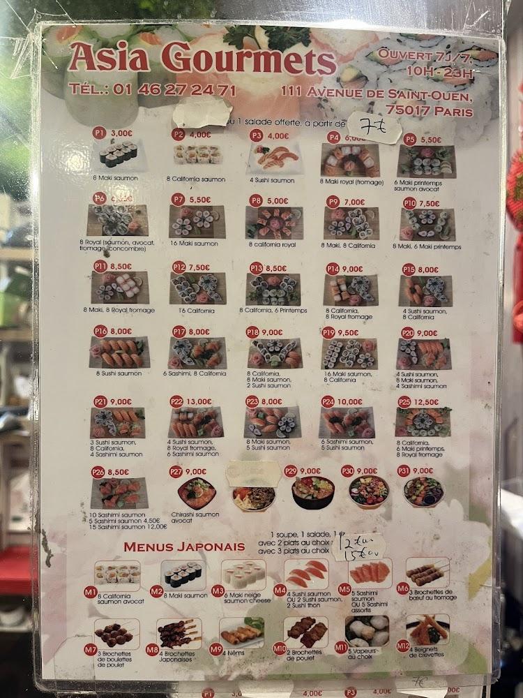 Asia Gourmet - Menu Image 1